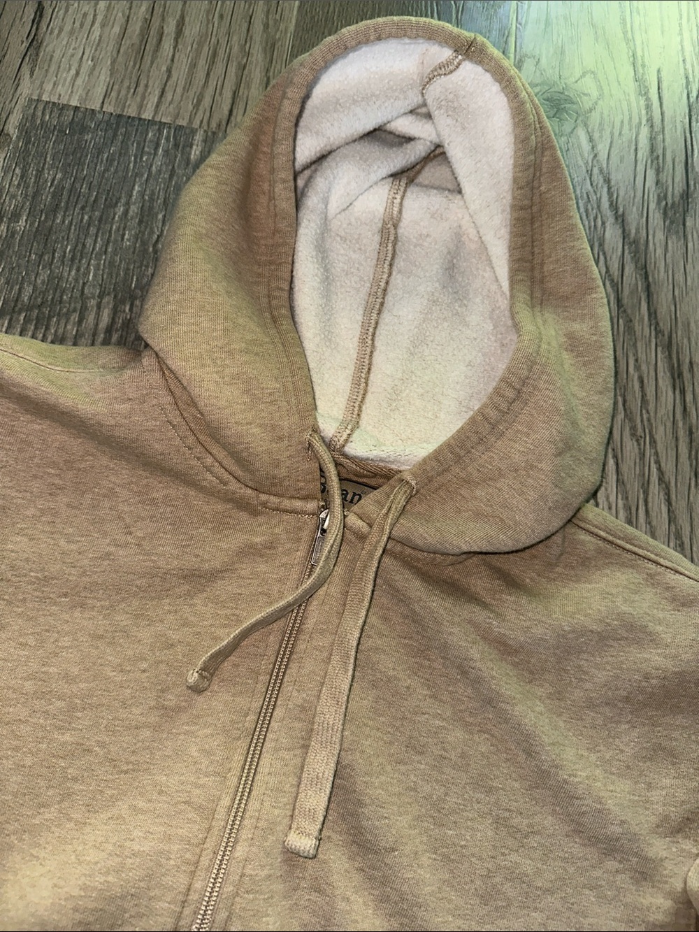 L.L. Bean Tan Full-Zip Hooded Sweatshirt men’s medium - Picture 8 of 12